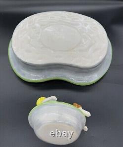 Lotus 1995 Chip and Dip Bowl Swimming Pool Party Hot Tub Ceramic Set Vtg Retro