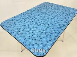 Lovely Blue Floral Formica Dining Table Vintage Retro Kitchen Breakfast 50s