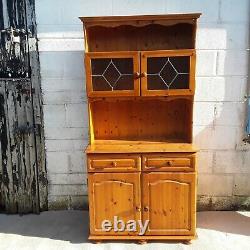 Lovely Solid Pine Vintage Farmhouse Kitchen Dresser Good Condition Cupboard