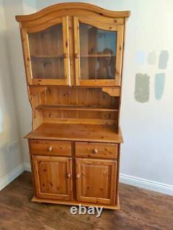 Lovely Solid Pine Vintage Farmhouse Kitchen Dresser Good Condition Cupboard