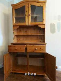 Lovely Solid Pine Vintage Farmhouse Kitchen Dresser Good Condition Cupboard