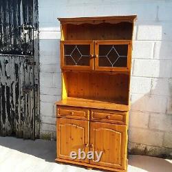 Lovely Solid Pine Vintage Farmhouse Kitchen Dresser Good Condition Cupboard