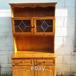 Lovely Solid Pine Vintage Farmhouse Kitchen Dresser Good Condition Cupboard