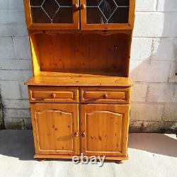 Lovely Solid Pine Vintage Farmhouse Kitchen Dresser Good Condition Cupboard