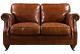 Luxury Distressed Vintage Tan Leather Handmade Sofa 2 Seater Settee Retro