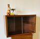 Mcm Vintage Teak Display Medicine Kitchen Cabinet Glass Sliding Doors
