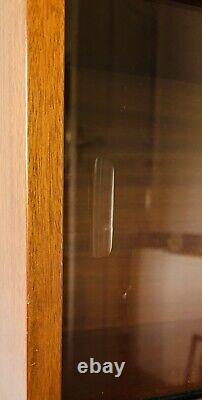 MCM Vintage Teak Display Medicine Kitchen Cabinet Glass Sliding Doors