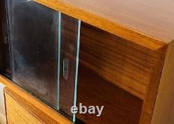 MCM Vintage Teak Display Medicine Kitchen Cabinet Glass Sliding Doors
