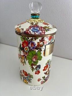 Mackenzie Childs Canister Flower Market Beige enamelware Large 7