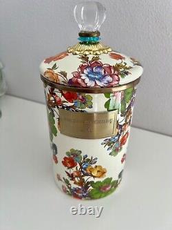 Mackenzie Childs Canister Flower Market Beige enamelware Large 7