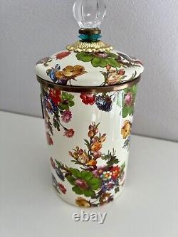 Mackenzie Childs Canister Flower Market Beige enamelware Large 7