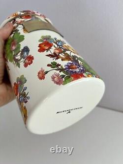 Mackenzie Childs Canister Flower Market Beige enamelware Large 7