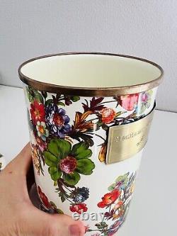 Mackenzie Childs Canister Flower Market Beige enamelware Large 7