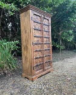 Magnificent Vintage Sold Wood Sheesham Indian Style Ornate Cupboard