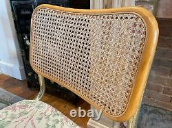 Marcel Breuer Cesca Chairs Set of Four Brass Legs Wicker Back Retro Vintage