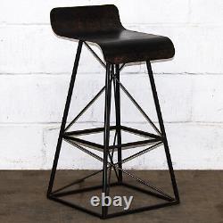 Metal Industrial Bar Stool Rustic Vintage Retro Seat Chair Kitchen Bistro Cafe