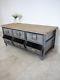 Metal Wooden Retro Industrial Cabinet 6 Drawer Sideboard Tv Media Storage Unit