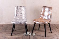 Metallic Upholstered Dining Chairs Copper And Silver Suede Kitchen Chairs