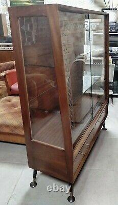 Mid Century Drinks Cabinet Cocktail Glass China Dansette Legs A beaut! Large