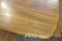 Mid Century Ercol Windsor Plank Table, 6 Quaker Dining Chairs, Kitchen, Retro