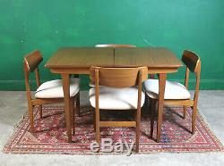 Mid Century Jentique Dining Table & 4 Chairs, Extending, Teak, Retro, Vintage