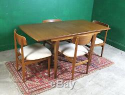 Mid Century Jentique Dining Table & 4 Chairs, Extending, Teak, Retro, Vintage