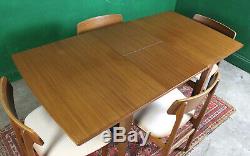 Mid Century Jentique Dining Table & 4 Chairs, Extending, Teak, Retro, Vintage