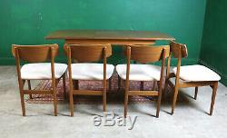 Mid Century Jentique Dining Table & 4 Chairs, Extending, Teak, Retro, Vintage