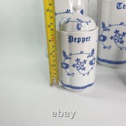 Mid Century Kitchen Storage Jars 1950s German Blue Onion Pattern Meissen Style