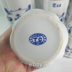 Mid Century Kitchen Storage Jars 1950s German Blue Onion Pattern Meissen Style
