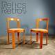 Mid Century Orange & Cane Dining Chair Vintage Retro Mcm