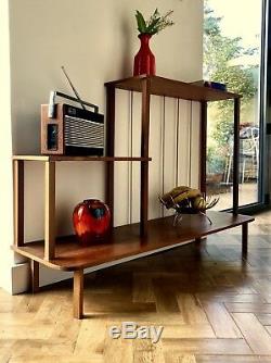 Mid Century Retro Vintage Danish Style Teak Shelving Display Unit