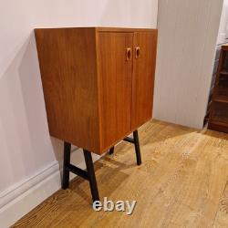 Mid-Century Teak Cabinet on Legs Scandinavian Style Vintage Storage Cupboard