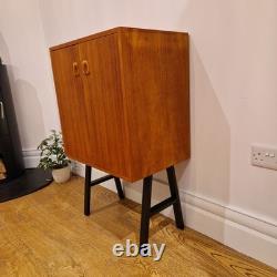Mid-Century Teak Cabinet on Legs Scandinavian Style Vintage Storage Cupboard