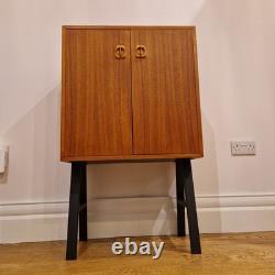 Mid-Century Teak Cabinet on Legs Scandinavian Style Vintage Storage Cupboard