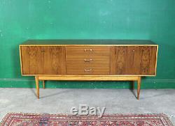 Mid Century Uniflex Sideboard, Long, Walnut, Vintage. Retro, Concertina Doors