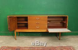 Mid Century Uniflex Sideboard, Long, Walnut, Vintage. Retro, Concertina Doors