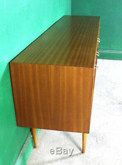 Mid Century Uniflex Sideboard, Long, Walnut, Vintage. Retro, Concertina Doors