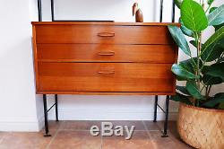 Mid century vintage retro teak Avalon Ladderax style wall unit desk 1960s 1970s
