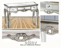 Mirrored Console Hallway Small Side Table with Drawers Mirror Glass Furniture