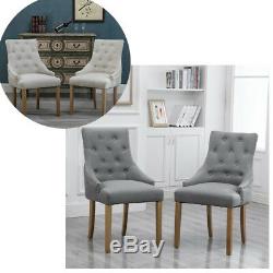 Modern 2/4/6 Dining Chairs Fabric Padded Armchair Dining Room Kitchen Studded BN
