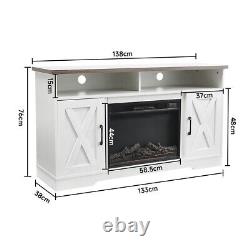 Modern 73inch TV Stand Unit Cabinet with Electric Fireplace & Timer Remote Control