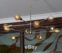Modern Brass 10 arms Sputnik chandelier Chromed brass Light Fixture