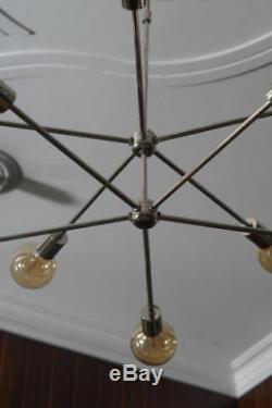 Modern Brass 10 arms Sputnik chandelier Chromed brass Light Fixture