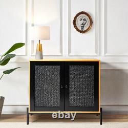 Modern Rattan Corner Cabinet Cupboard Bedside Table Side End Table Living Room
