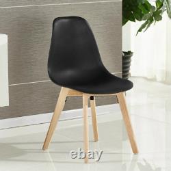 Modern Tulip Dining Chair Curved Seat Eiffel Wood Legs Retro Design Rico