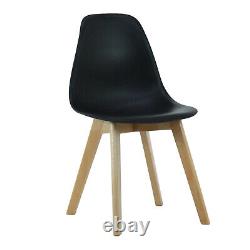 Modern Tulip Dining Chair Curved Seat Eiffel Wood Legs Retro Design Rico