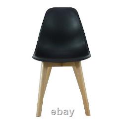 Modern Tulip Dining Chair Curved Seat Eiffel Wood Legs Retro Design Rico