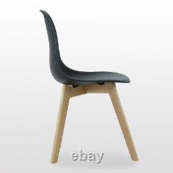 Modern Tulip Dining Chair Curved Seat Eiffel Wood Legs Retro Design Rico