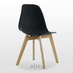 Modern Tulip Dining Chair Curved Seat Eiffel Wood Legs Retro Design Rico